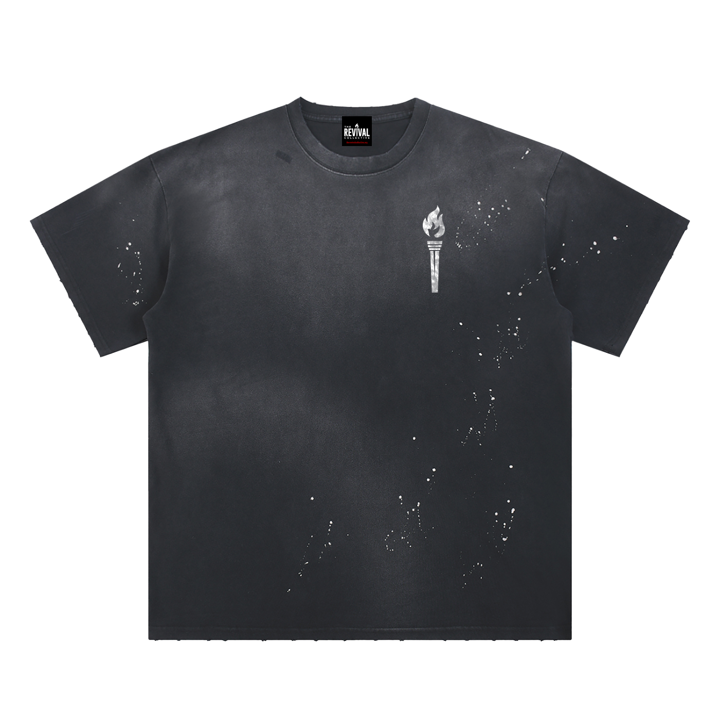 Hand-Frayed Sunfade Paint Splatter T-Shirt